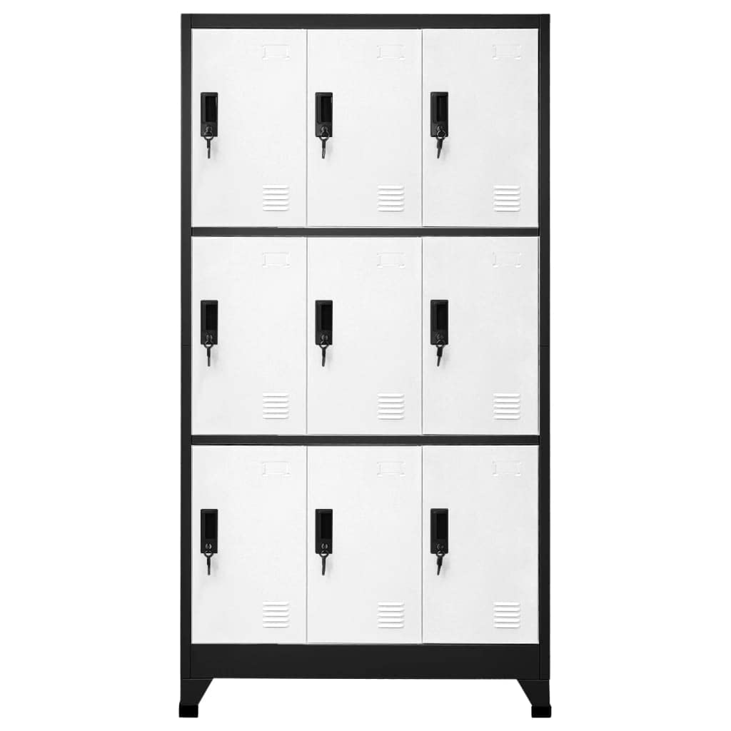 Armadio multiuso Armadio per corridoi Armadio da ingressoArmadietto con Serratura Antracite e Bianco 38x45x180cm Acciaio Adatto a soggiorno, ufficio