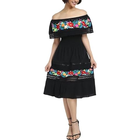 YZXDORWJ Embroidered Mexican Dress for Women Cover