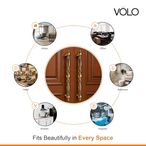 Image of VOLO Main Door Handle /Door Handles for Main Door /Glass Door Handle /Pull Handles, for Home /Office /Hotels (Antique Brass)(Rajwadi Handle) (12 inch (300mm), 1)