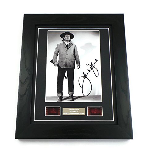 artcandi John Wayne Signed + John Wayne Film Cells Framed