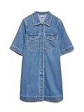 VERO MODA Robe Courte en Jean VMFENJA pour Femme, Denim Bleu médium, M