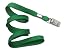 100 Green Flat Non-Breakaway Lanyards With Steel Bulldog Clip by Specialist ID