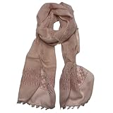 OWWO Handmade Cotton Shawl Women's Scarf For Evening Dress Fashion Designer Wrap (pink)