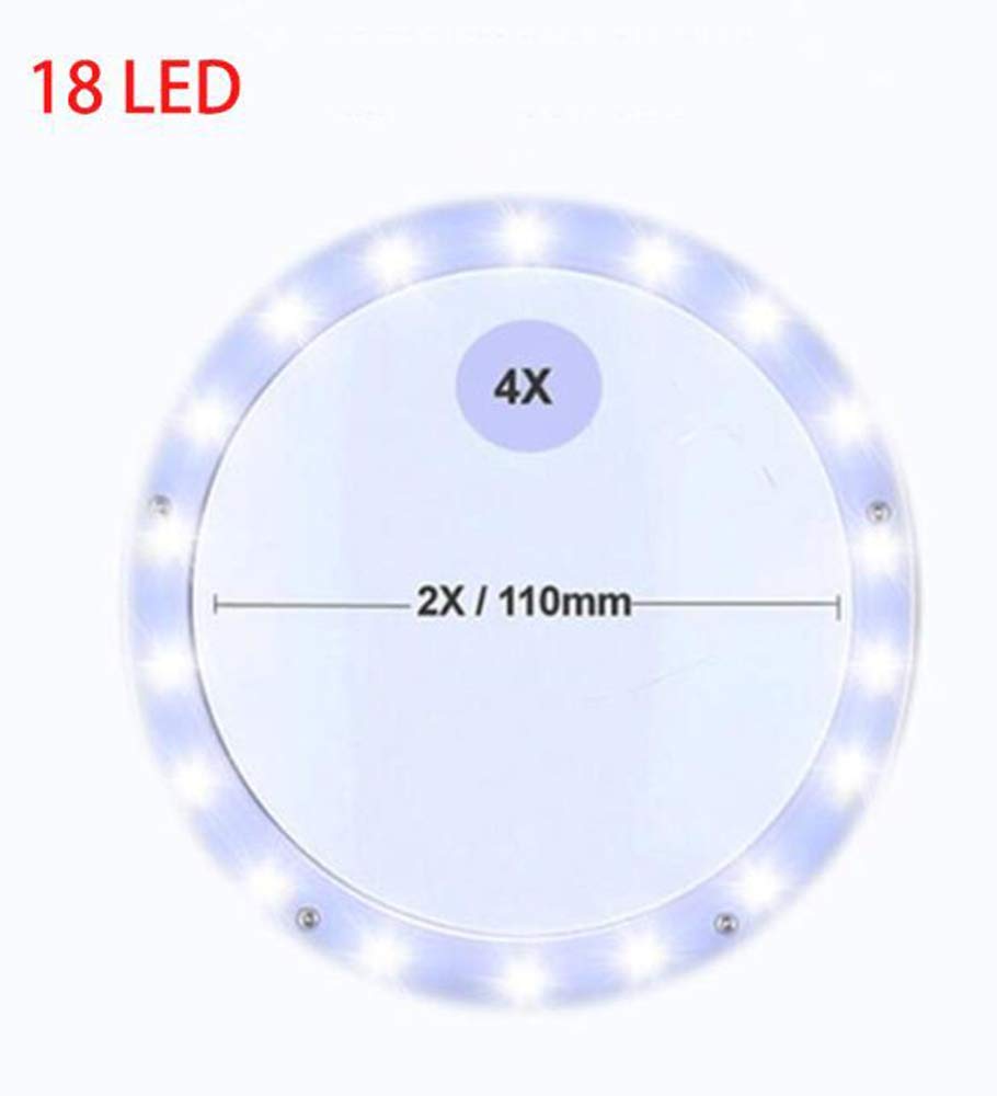 Lupa, 2 x 4 x biurko i zaciskowa lampa powiększająca 2 w 1, szkło powiększające do czytania ze stojakiem, światło dzienne jasne światła LED i elastyczna gęsia szyja, do hobby, rzemiosła, stołu