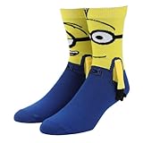 Bioworld Minions 3D Character Adult Casual Crew Socks