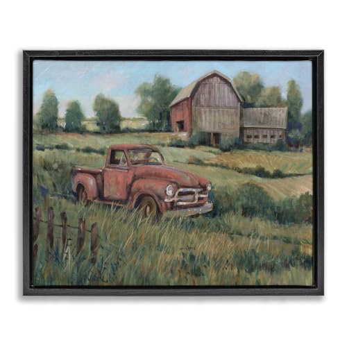 Farmland Truck Barn Landscape, 17 x 21 Inch Canvas in Floater Frame