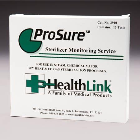 Healthlink Sterilizer Monitoring Service ProSure Steam/EO Gas/Dry Heat/Chemical Vapor, 12 Count, One Size, Rectangular Envelope