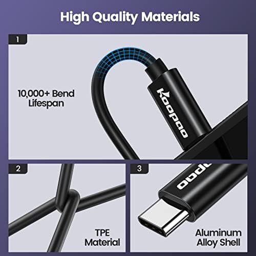 USB C to 3.5mm Audio Aux Jack Cable, KOOPAO Type C Adapter to 3.5mm Headphone Stereo Cord Car Compatible with iPad Pro 2018 Google Pixel 2 3 XL Moto Z and Galaxy Note10+ Huawei HTC (3.28Ft)