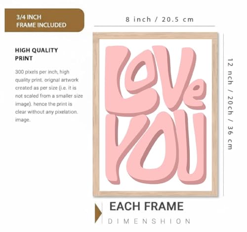 Image of BLINKART Typography Aesthetic Modern Art Walls With Frame | Natural Wood Texture | Living Room Bedroom Office Wall Decoration | Poster Home Decor Frames Wall Bedroom | 12x8 Inches (D567)