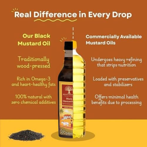 Image of Jeevan Sanskriti Black Mustard Oil 1L x 5 | Wood | Pressed Cold Pressed Lakdi Ghani | Pure | Natural | Unrefined Cooking & Massage Oil | 5Litre