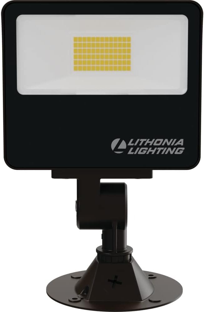 Lithonia Lighting All-in-One LED Flood Light, Waterproof LED Outdoor Light Fixture with Adjustable Color Temperature, Knuckle Mount Dusk to Dawn Outdoor Lighting, MVOLT (ESXF1)