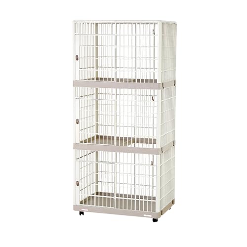 Cat Crate Indoor Pet Cage Made of Resin Material Ventilated All Around with Pulleys for Easy Movement Suitable for Small and Medium Sized Pets(82.5 * 56.5 * 175.2cm)