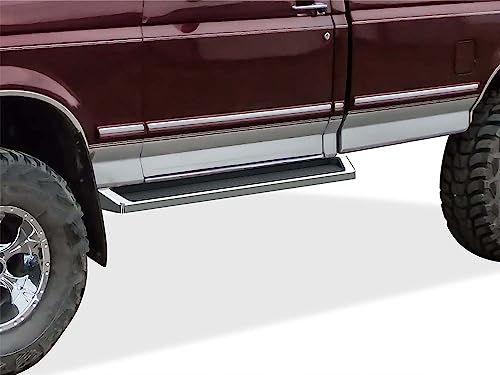 APS (Silver Running Board Style Running Boards Nerf Bars Side Steps Compatible with Ford F-Series Bronco 1980-1996 Regular Cab (Will Not Fit Factory Reinforced Heavy Duty Frames)