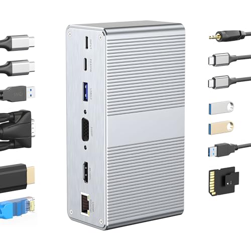 Adaptateur multiport USB C double moniteur avec alimentation RJ45