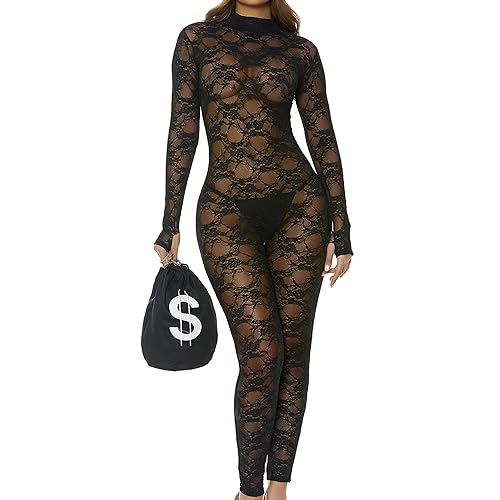 Costume sexy pour cambrioleur de chat avec coupe moulante stretch noire Forplay