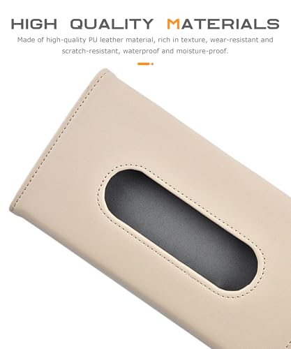 Flaconi Auto Taschentuchbox,Auto Visier Halter für Tissue,Taschentuchspender für Visier,Sonnenblende Taschentuchbox Halterung,Geeignet für die meisten Automobile,Lastwagen,Boote,Wohnmobile (Beige)