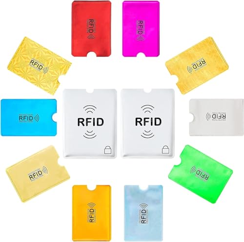 RFID Blocking Sleeves (28 Pack) - Credit Card Protection, Aluminum Wallet, RFID Card Holder, Identity Theft Protection - Includes 20 Credit Card Sleeves & 8 Passport Protectors2