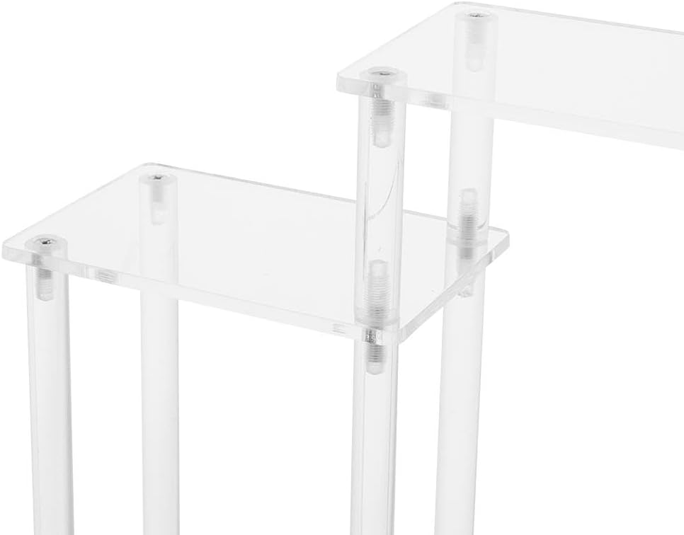 6-Tier Acrylic Display Riser Clear Durable Rectangular Tabletop Acrylic Riser Multi-layer Transparent Display Stand