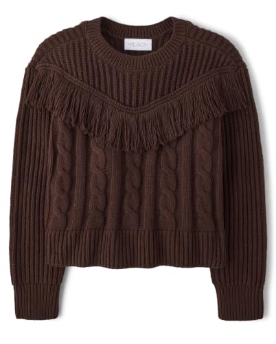 Image of The Children's Place Girls' Long Sleeve Crew Neck Pullover Sweater
