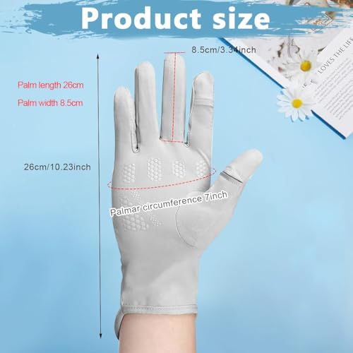 Image of PALAY Hand Gloves for Bike Riding, UV Sun Protection Glove for Women, Outdoor Riding Gloves for Bikers, Fishing, Golfing - UPF 50+, Non-Slip, Touch Screen Design (Grey)