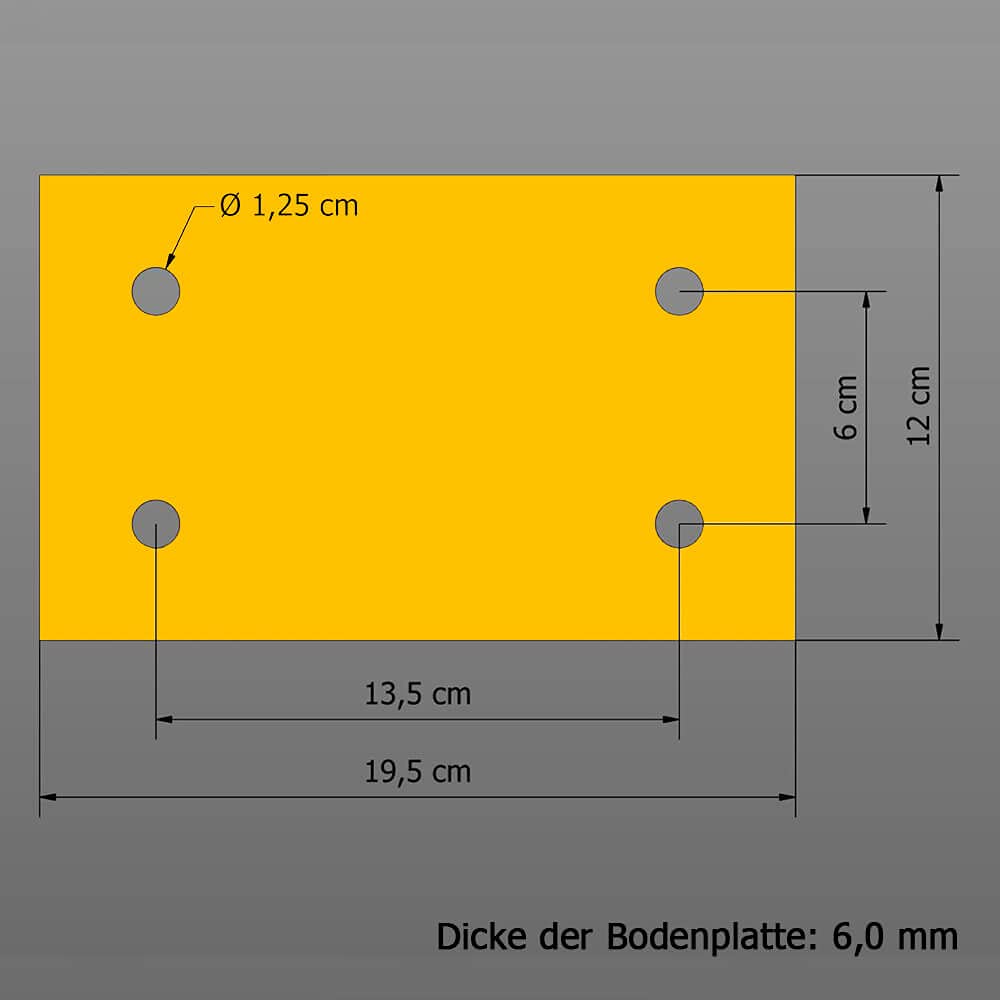 ROBUSTO BIGPACK 5x Kettenpfosten, gelb/s, aufdübeln, Stahl, Ø 6 cm, 100 cm, Art.-Nr. 608916