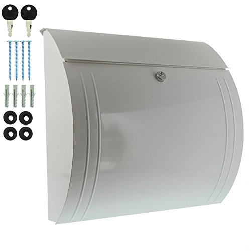 Burg-Wächter brievenbus met openingsstop, A4-inworp-formaat, EU-norm EN 13724, verzinkt staal, Modena 857 W, wit - Afbeelding 7