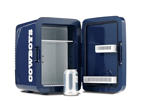 Image of Ukonic NFL Dallas Cowboys 15-Can Mini Fridge 10L - AC /DC Powered, Official Team Colors & Logo, Portable Cooler for Tailgates, Home, Office, or Car