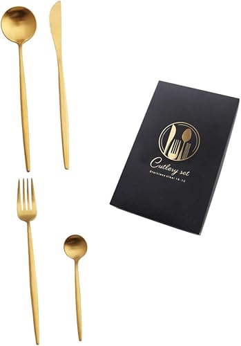 Miniatura 1 de GOOHOCHY 1 Unidades Cubertería Niños Cucharas Tenedor Cucharas Niños Cubiertos de Viaje Único Acero Inoxidable Cubiertos Camping Negro Cubiertos