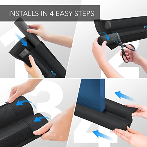 Everlasting Comfort BLACK Door Draft Stopper For Bottom Of Door - Quick Install, Soundproofing, 2 Inch Thick Foam Door Sweep For Bottom Of Door, Blocks Cold Air & Noise, Fits 30 Inch-36 Inch W, Under Door Draft Stopper thumb #2