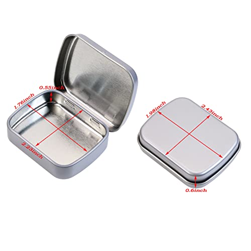 Image of Mini Skater Small Metal Portable Storage Box, Mini Rectangle Empty Hinged Tins with Lid, Home Organizer for Drawing Pin, Pills, Candies, Earring and Jewelry Craft, Silver Grey (4)