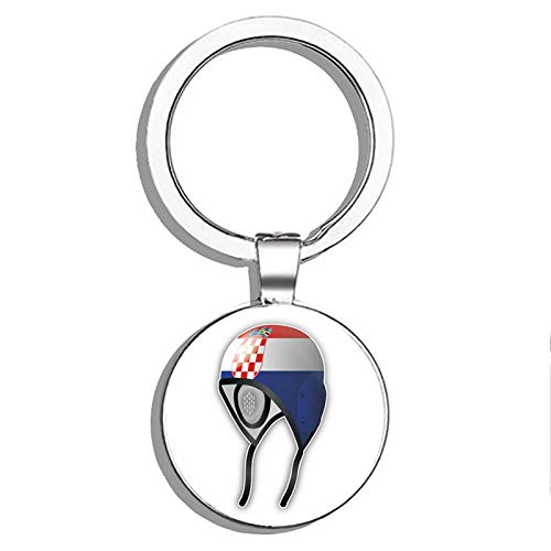 PRS Vinyl Croatia Flag Water Polo Cap Double Sided Stainless Steel Keychain Key Ring Chain Holder Car/Key Finder