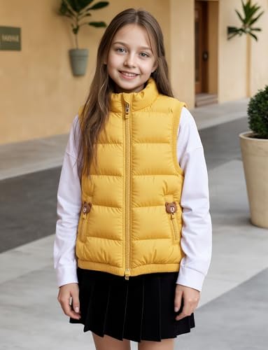 SELINK Girls Winter Puffer Vest Zipper Kids Lightweight Sleeveless Outwear Puffy Vests Big Girls Sleeveless Jacket3