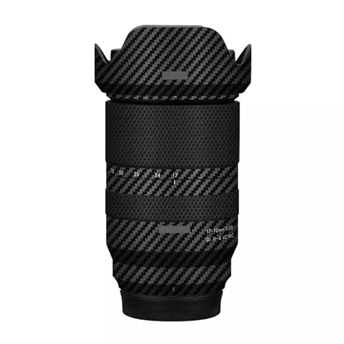 Piel Protectora para Lente de Cámara, Adhesivo Decorativo para Objetivo Tamron 17-70mm F2.8, Compatible con Cámaras Fujifilm X Mount (Fibra de Carbono Negro) miniatura 1