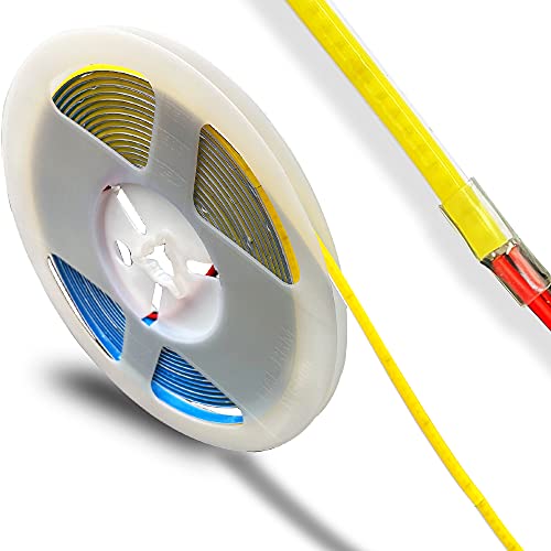 weisuan-Tuodi DC 12V/24V 5MM Width PCB Premium High Brightness COB LED Strip Flexible High Density Chips CRI 90+ UHB Warm Natural White Light 5M (White Light 6000K, DC 12V)