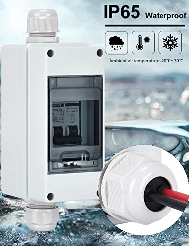 Dihool 60 Amp Solar Disconnect Switch, Dc Miniature Circuit Breaker With Din Rail Enclosure, Rv Breaker Box Uv-Proof #TOP1