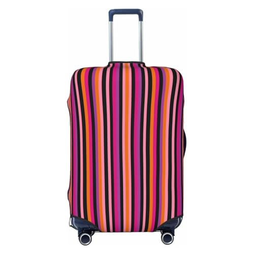 Pink Orange Black Colors Stripes Elastic Travel Luggage Covers Dustproof Scratch-Resistant Suitcase Protector Fit 22-24 Inch