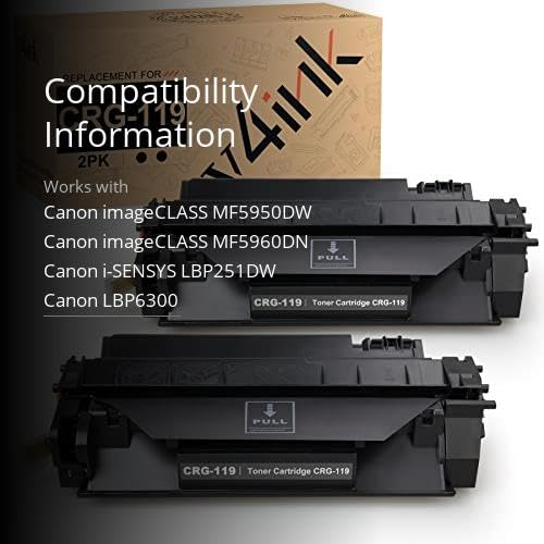 v4ink 2PK Compatible Toner Cartridge Replacement for Canon 119 CRG-119 3479B001AA Toner for Canon ImageClass mf414dw mf416dw mf419dw mf5950dw mf5960dn lbp251dw lbp253dw lbp6670dn Printer - Thumbnail 5