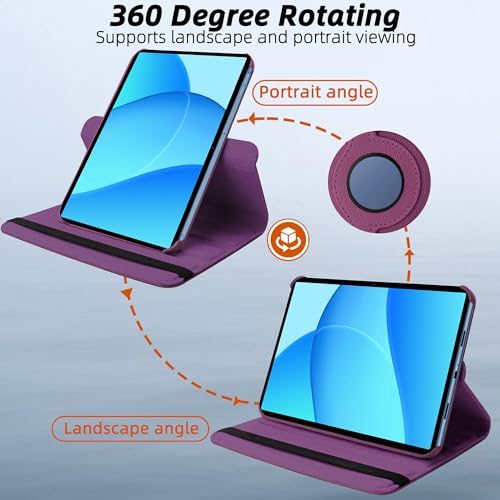 Image of TGK 360 Rotatable Smart Flip Cover for OnePlus Pad Lite 11 inch Tablet Case, Oppo Pad SE 11 inch (Purple)