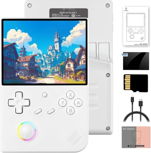 RG40XXV Retro Handheld Game Console - 4.0 IPS Screen Linux System 64GB SD Card with 5528 Classic Games H700 Quad-Core CPU 5G WiFi Bluetooth 4.2 TV Output 3200mAh Battery (white)
