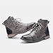 Men's Colorblock Leather Lace-Up Chuka Boots Retro Pointed Toe Low Heel Comfortable Non-Slip Casual Fashion Ankle Boots For Business Office Formal Occasions Daily Trip Driving Dating Party Activities (12,grey)