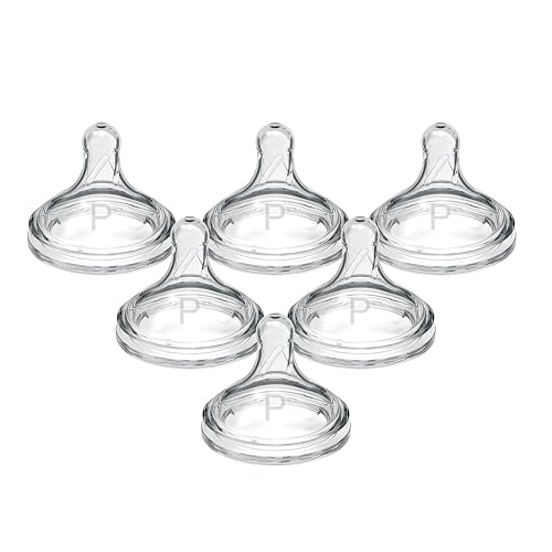 Image of Dr. Brown's Natural Flow Preemie Wide-Neck Baby Bottle Silicone Nipple,Slowest-Flow,0m+,100% Silicone Bottle Nipple,6 Count (Pack of 12)