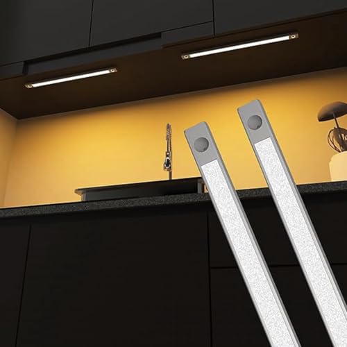 Image of Groeien Ultra Slim 8W LED Under Cabinet Lighting and Kitchen Lights Under Counter Lighting, Aluminium Alloy Fixture, Acrylic Diffuser, Warm White, 2 Feet, Pack of 2