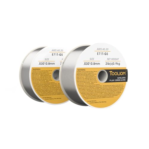 Image of TOOLIOM E71T-GS 0.030 inch Gasless Flux Core Welding Wire 2LB, 2PCS | Welds carbon steel in all positions, minimal spatter, easy slag removal