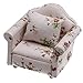 perfeclan Sofá Moderno De Casa De Muñecas En Miniatura - Sofá para Muebles De Casa De Muñecas - Decoración De Accesorios De Casa A Escala 1/12 - Sillón Floral