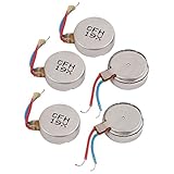 uxcell 5Pcs DC3V 12000RPM Mobile Phone Vibrating Motor Flat Coin Vibration Mini Motor