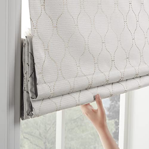 Eclipse Darien Insulating Blackout Cordless Lined Window Roman Shade For Living Room, 39 In X 64 In, Grey #TOP3