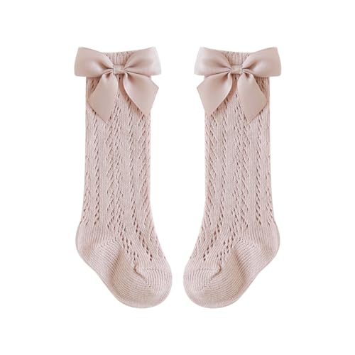 Kids Girls Knee High Socks Cute Bow Mesh Long Stockings Breathable Tube Princess Dress Socks4