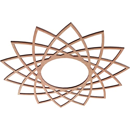 Image of Ekena Millwork 20 inchOD x 7 3 /4 inchID x 3 /8 inchT Eleanor Wood Fretwork Pierced Ceiling Medallion, Cherry
