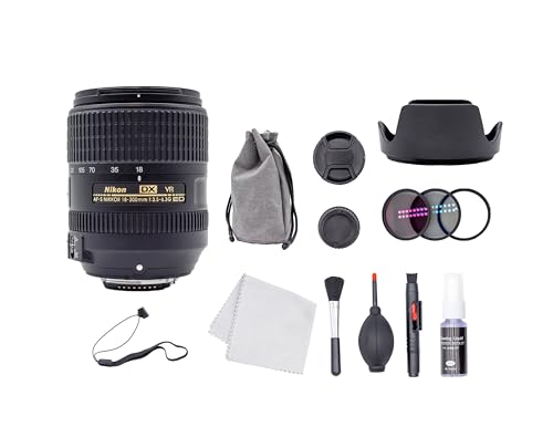 Nikon AF-S DX NIKKOR 18-300mm f/3.5-6.3G ED VR Lens + Filter Kit + Cap Keeper + Cleaning Kit