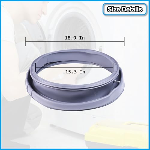 DC97-16596A Washer Door Boot Seal Gasket Diaphragm fit for Samsung Washing Machine WF361BVBEWR WF363BTBEUF WF241ANW WF36J4000AW WF365BTBGWR WF231ANW, Replace# PS4221714 2754513 AP5324179 EAP4221714 by FHRHRY - Used condition - Image 7